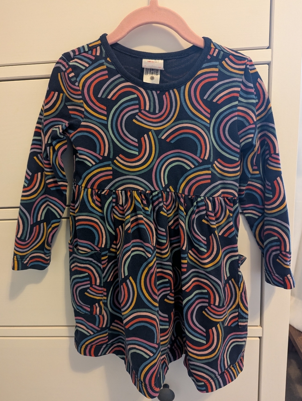 Hanna Andersson 4 Girls Long Sleeve Rainbow Arc Dress - Multicolor